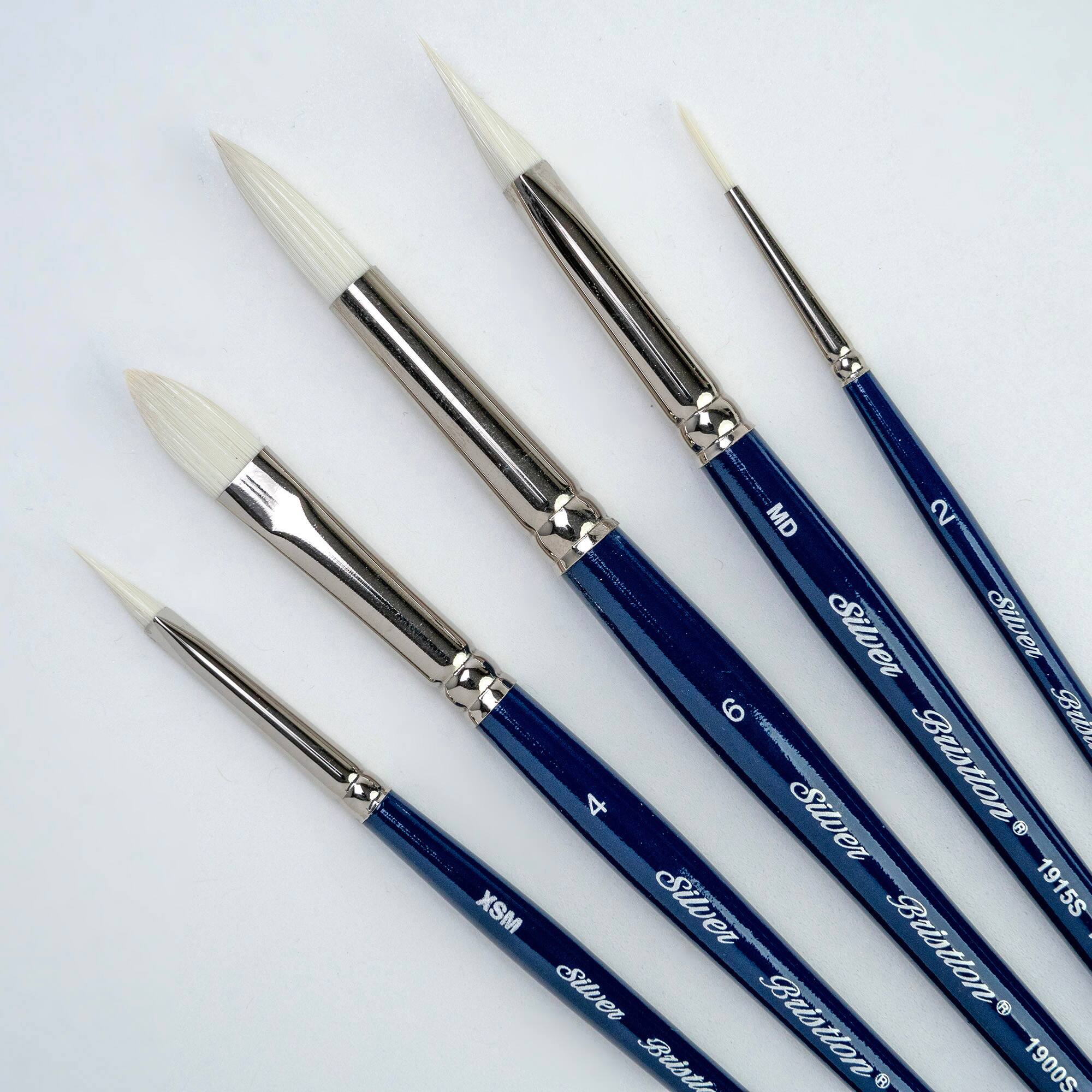 Silver Brush Limited Bristlon® Triangle Cats Tongue Brushes, Pack of 5